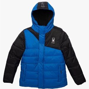 Spyder Youth Boys Winter Jacket-Old Glory Bright Blue & Black XL (18-20)